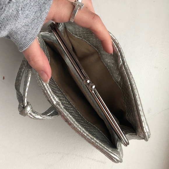 Elle Tahari Silver Metallic Evening Clutch - Picture 5 of 6